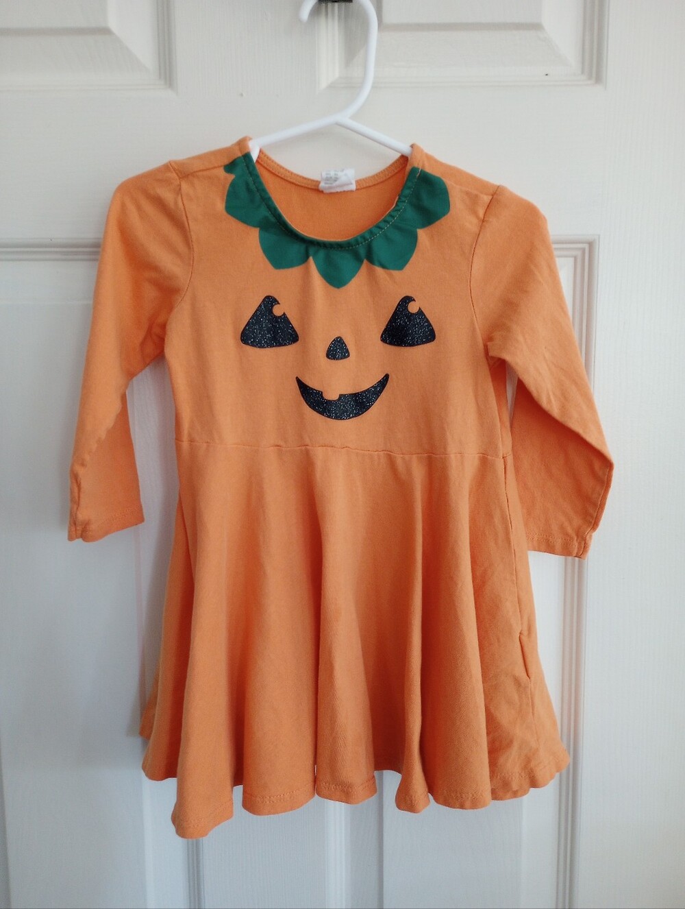 H&M Orange Jack O Lantern Pumpkin Dress 18m